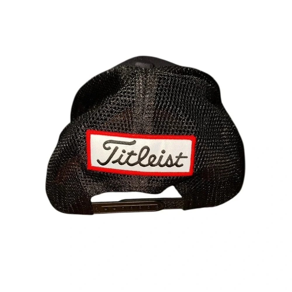 Titleist FJ Mens‎ Fit Hat Black Pro V1 Men Black Half Mesh Cap Golf